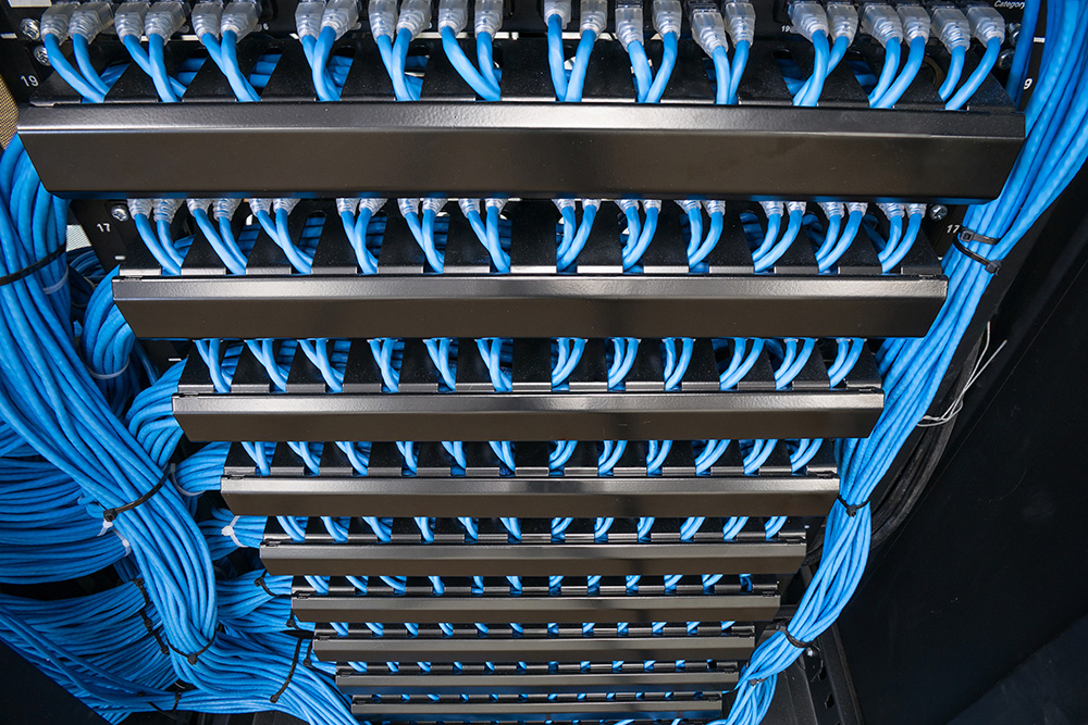 Network cabinet and cabling